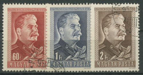 Ungarn 1949 Persönlichkeiten Jossif Stalin 1066/69 gestempelt