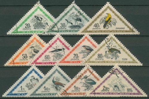 Ungarn 1952 Einheimische Vögel Storch, Pirol, Großtrappe 1230/40 gestempelt