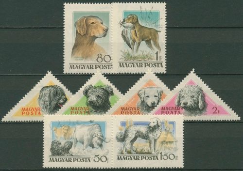 Ungarn 1956 Tiere Hunde Hunderassen 1460/67 postfrisch