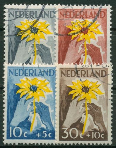 Niederlande 1949 Stiftung "Hilfe für Indien" Sonnenblume 521/24 gestempelt