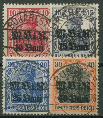 Militärverwaltung in Rumänien 1917 Germania mit Aufdruck 4/7 TOP-Stempel