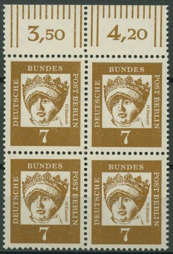 Berlin 1961 Bedeutende Deutsche mit Oberrand 200 W OR 4er-Block postfrisch