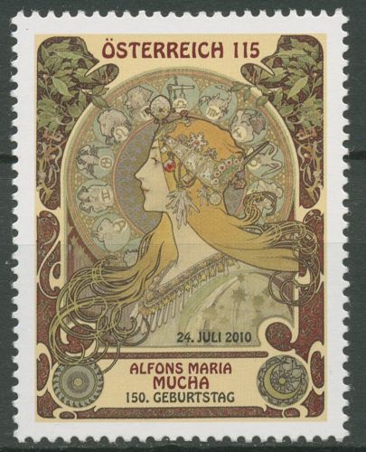Österreich 2010 Maler Alfons Mucha Gemälde 2884 postfrisch