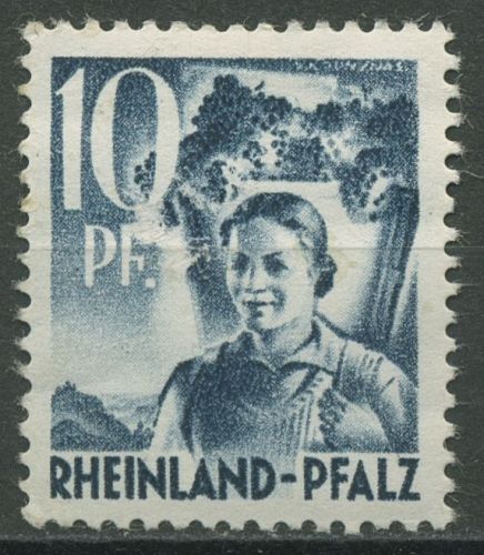 Französische Zone: Rheinland-Pfalz 1947 Winzerin Type II, 3 y v II postfrisch