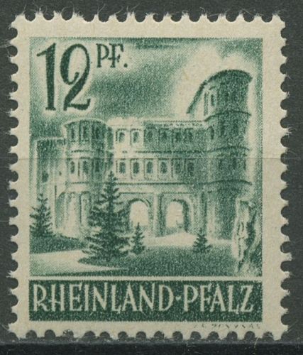 Französische Zone: Rheinland-Pfalz 1947 Porta Nigra Type II, 4 v v II postfrisch