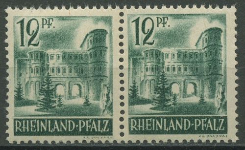 Franz. Zone: Rheinland-Pfalz 1947 Porta Nigra Typenpaar 4 v v II + I postfrisch