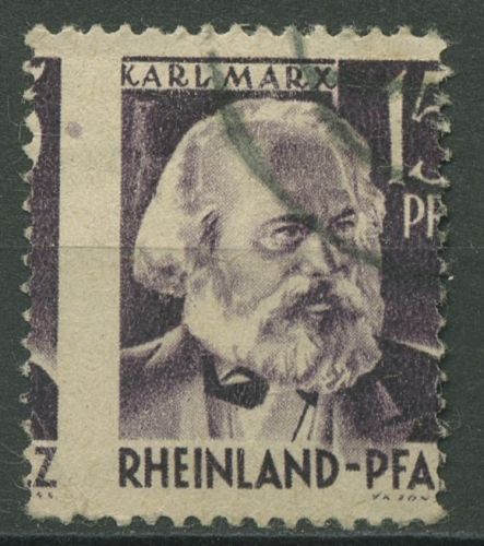 Franz. Zone Rheinland-Pfalz 1947 stark verzähnt 5 v v I gestempelt