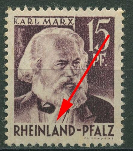 Französische Zone Rheinland-Pfalz 1947 Plattenfehler 5 v v I PF VII postfrisch