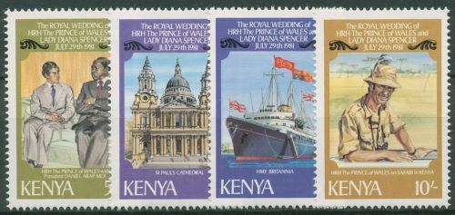 Kenia 1981 Hochzeit Prinz Charles und Diana Spencer 192/95 A postfrisch