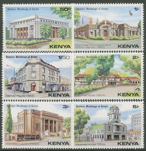 Kenia 1980 Historische Gebäude Bibliothek Hotel 173/78 postfrisch