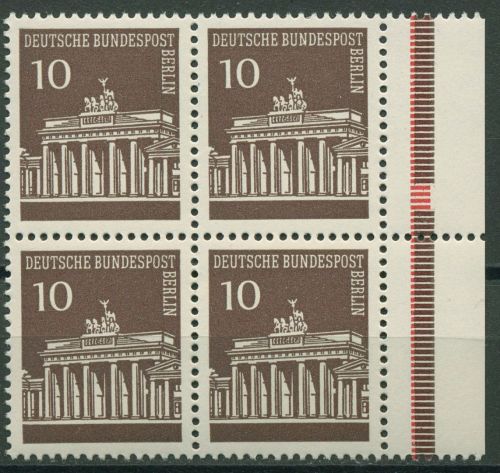 Berlin 1966 Brandenburger Tor aus MHB 286 4er-Block SR re. postfrisch