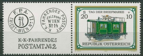 Österreich 2001 Tag der Briefmarke Bahnpostwagen 2345 Zf postfrisch