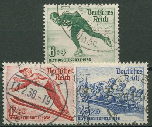 Deutsches Reich 1935 Olympische Winterspiele 600/02 gestempelt