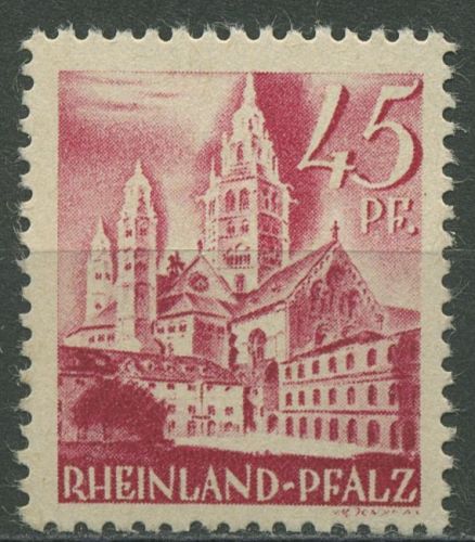 Franz. Zone: Rheinland-Pfalz 1947 Mainzer Dom Type II, 10 v v II postfrisch