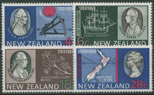 Neuseeland 1969 200 J. Umseglung Neuseelands durch James Cook 510/13 postfrisch