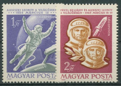 Ungarn 1965 Weltraumschiff Woschod 2, Kosmonauten 2120/21 A postfrisch