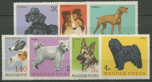 Ungarn 1967 Tiere Hunde Pudel, Collie, Schäferhund 2337/43 A postfrisch