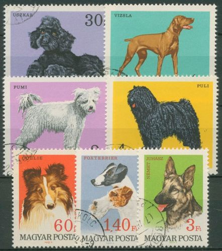 Ungarn 1967 Tiere Hunde Pudel, Collie, Schäferhund 2337/43 A gestempelt