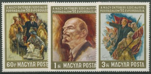 Ungarn 1967 Oktoberrevolution Lenin 2365/67 A postfrisch