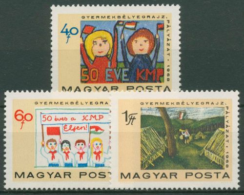 Ungarn 1968 Kommunistische Partei Kinderzeichnungen 2460/62 A postfrisch