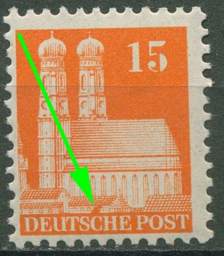 Bizone 1948 Bauten weite Zähnung mit Plattenfehler 81 XF PF II postfrisch