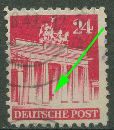 Bizone 1948 Bauten weite Zähnung mit Plattenfehler 86 XB PF ? gestempelt