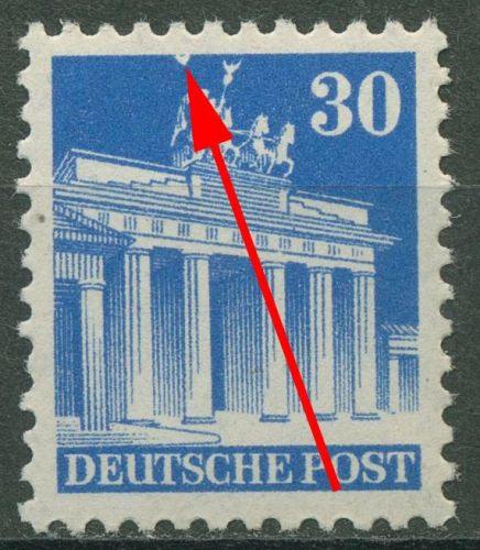 Bizone 1948 Bauten weite Zähnung mit Plattenfehler 89 XF PF ?? postfrisch