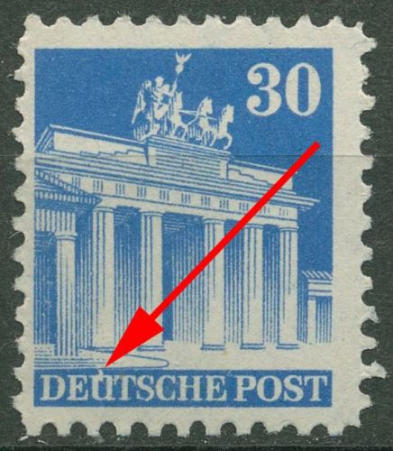 Bizone 1948 Bauten weite Zähnung mit Plattenfehler 89 XB PF ? postfrisch