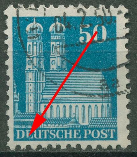 Bizone 1948 Bauten weite Zähnung mit Plattenfehler 92 WF PF III gestempelt