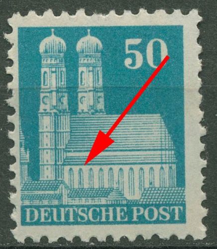 Bizone 1948 Bauten weite Zähnung mit Plattenfehler 92 WF PF IV postfrisch