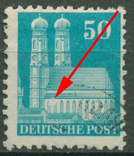 Bizone 1948 Bauten weite Zähnung mit Plattenfehler 92 XF PF ?? gestempelt