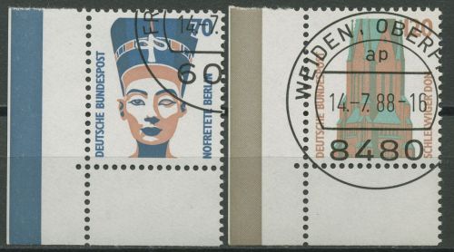 Bund 1988 Sehenswürdigkeiten SWK 1374/75 Ecke 3 gestempelt