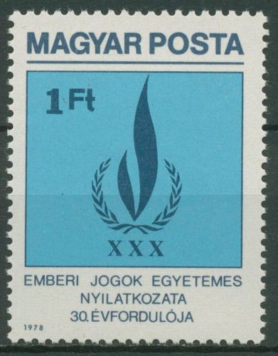 Ungarn 1979 Erklärung der Menschenrechte AEMR 3334 A postfrisch