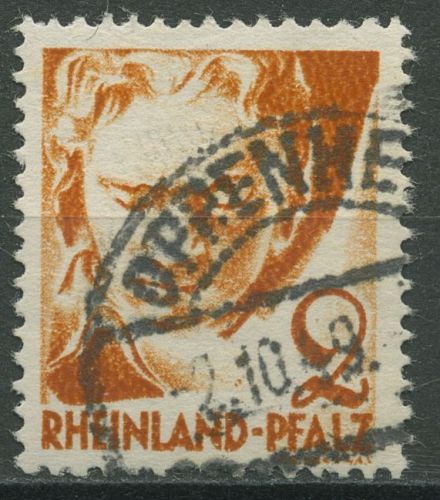 Französische Zone: Rheinland-Pfalz 1948 Beethoven Type II, 32 yb II gestempelt