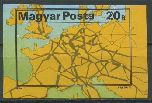 Ungarn 1979 IVA Hamburg Eisenbahn Blockeinzelmarke 3350 B postfrisch geschnitten
