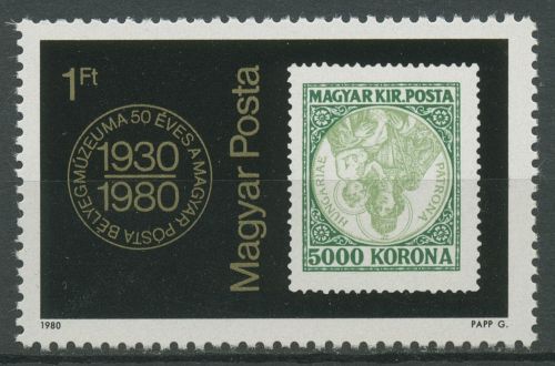 Ungarn 1980 Briefmarkenmuseum der Post 3428 A postfrisch