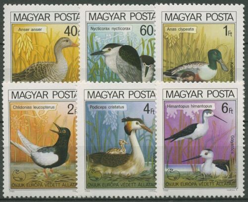 Ungarn 1980 Naturschutz, Vögel Graugans, Haubentaucher 3451/56 A postfrisch