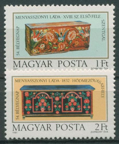 Ungarn 1981 Tag der Briefmarke Historische Truhen 3505/06 A postfrisch