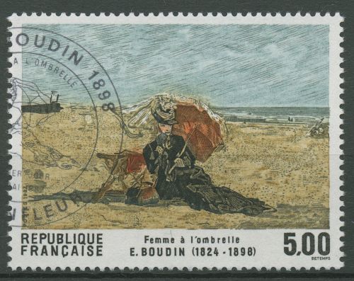 Frankreich 1987 Kunst Gemälde Eugéne Boudin 2608 gestempelt