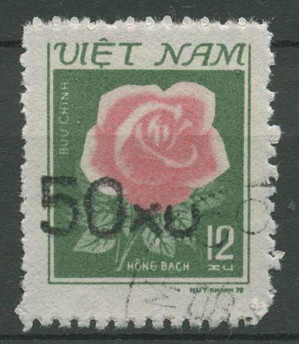 Vietnam 1984 Freimarken Blumen Rose MiNr.1125 mit Aufdruck 1440 gestempelt
