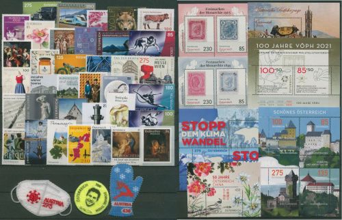 Österreich Jahrgang 2021, postfrisch, (SG62153) ohne Krypto-Marken