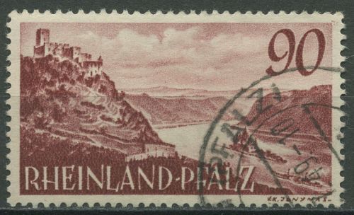 Französische Zone Rheinland-Pfalz 1948 Burg Gutenfels 41 y gestempelt