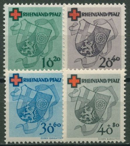 Französische Zone Rheinland-Pfalz 1949 Rotes Kreuz 42/45 A mit Falz