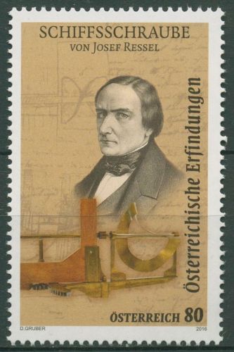 Österreich 2016 Erfinder Josef Ressel Schiffsschraube 3250 postfrisch