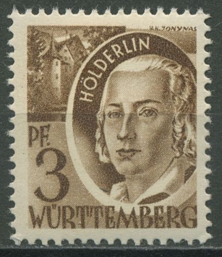 Franz. Zone: Württemberg 1947 Hölderlin Type II, 2 y v II postfrisch