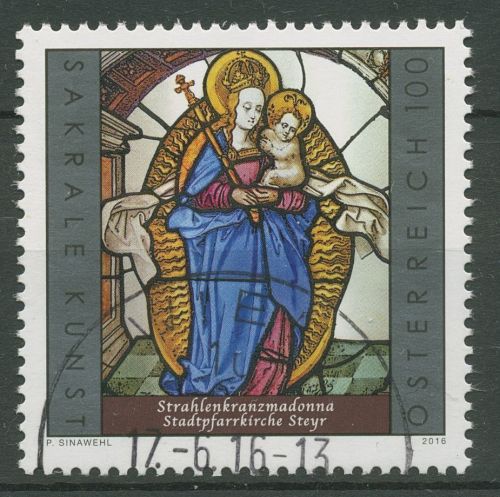 Österreich 2016 Sakrale Kunst Glasfenster Stadtpfarrkirche Steyr 3276 gestempelt