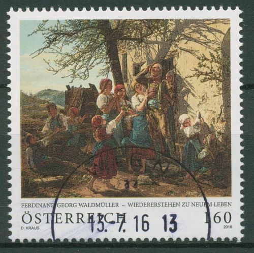 Österreich 2016 Kunst Gemälde Ferdinand Georg Waldmüller 3278 gestempelt