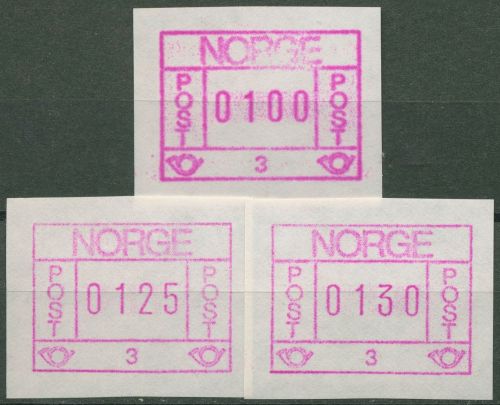 Norwegen 1978 Automatenmarken Papier rauh, hell Satz 1.3 y a S 1 postfrisch