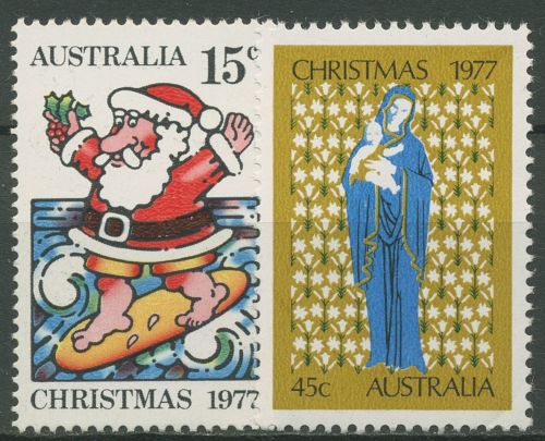 Australien 1977 Weihnachten Weihnachtsmann 641/42 postfrisch