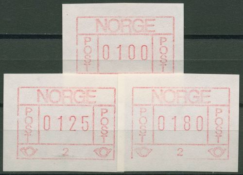 Norwegen 1978 Automatenmarken Papier rauh, dunkel Satz 1.2 x b S 2 postfrisch